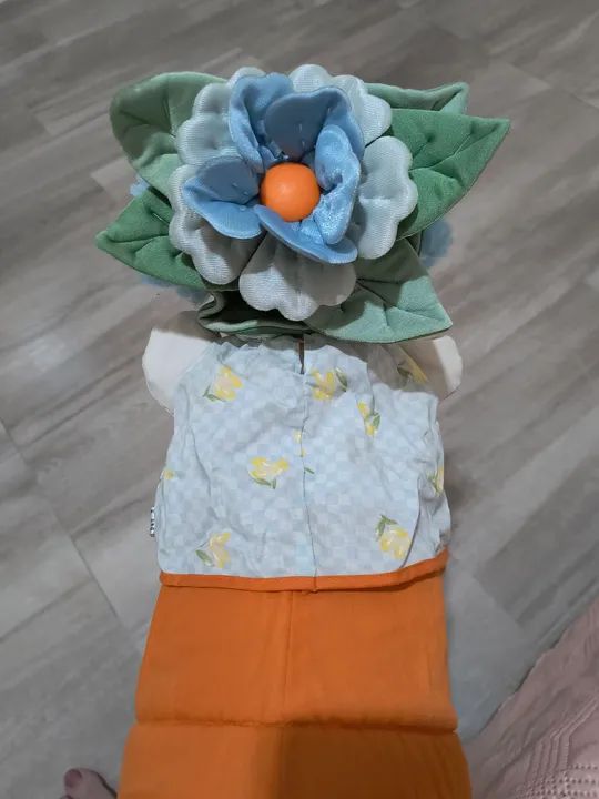 Boneca de pano Menina Flor com caixa - Foto 2