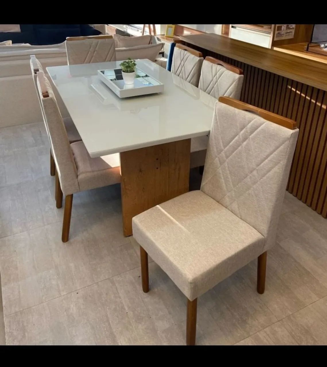 Mesa de Jantar 160x90 Com 6 Cadeiras 