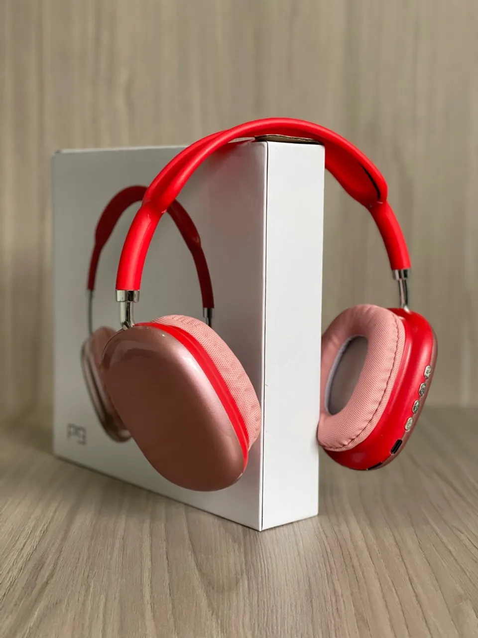 Fone de ouvido sem fio P9 Bluetooth Headphone- Rose