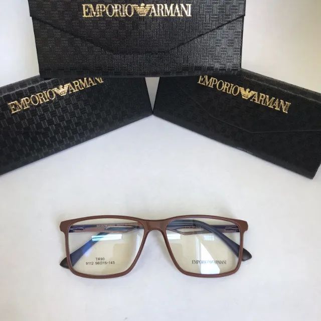 Óculos empório armani coffee armação resistente e confortável