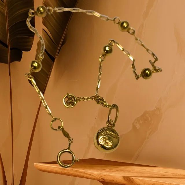 Pulseira de Ouro Amarelo (Infantil) com Pingente - Foto 3