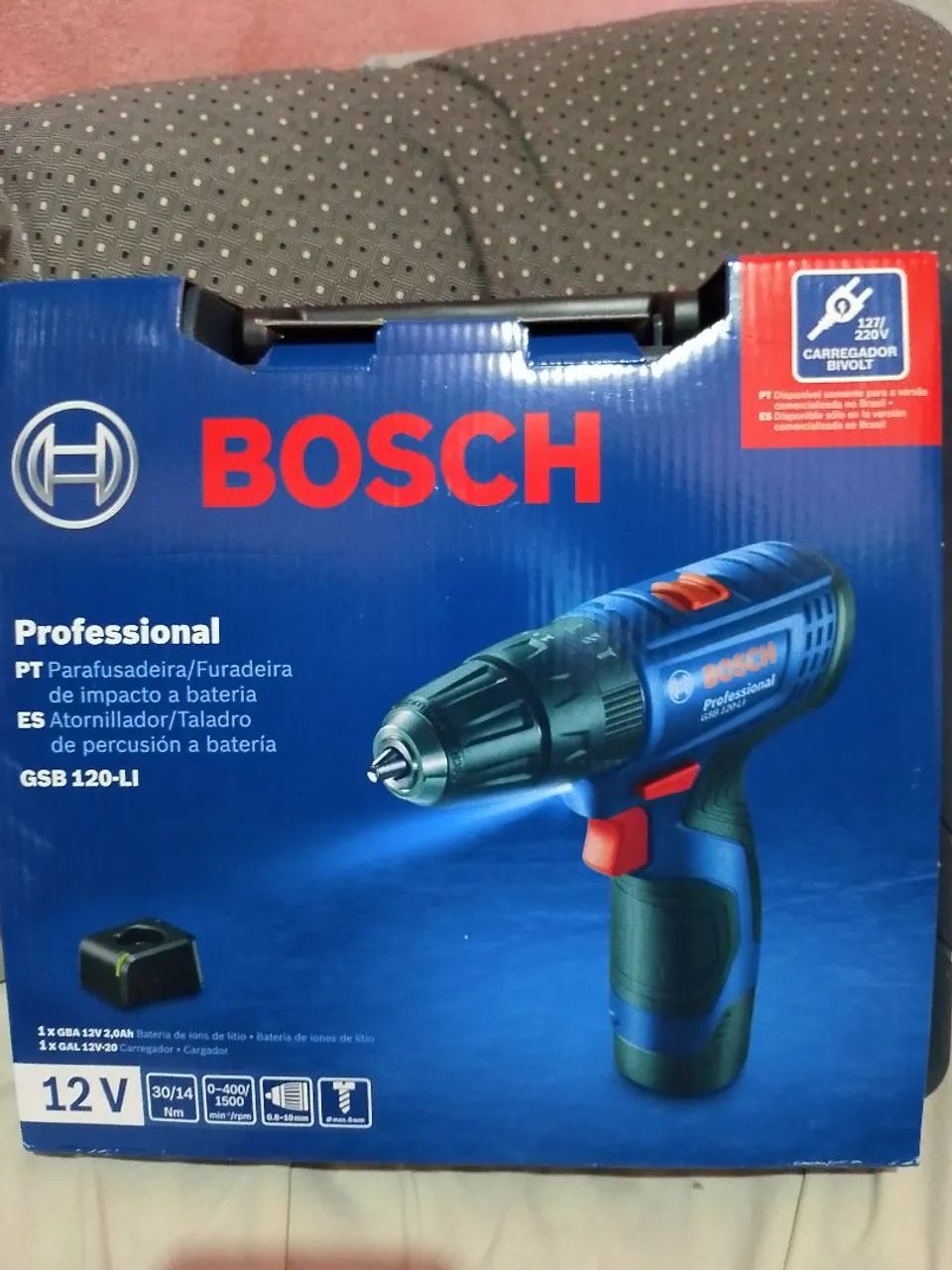Furadeira/Parafusadeira de Impacto a Bateria Bosch GSB 120-LI