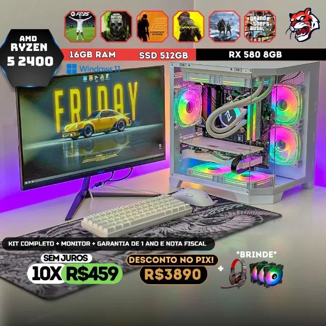 CPU GAMER COMPLETA AMD RYZER 5 2400