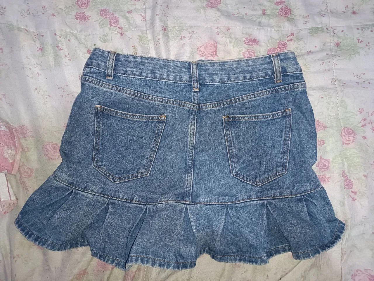 Saia Jeans com Bordado - Foto 2