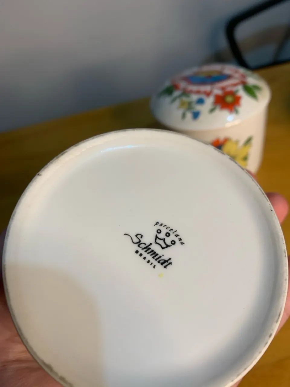 Porta joias/pote vintage floral em porcelana - Foto 3