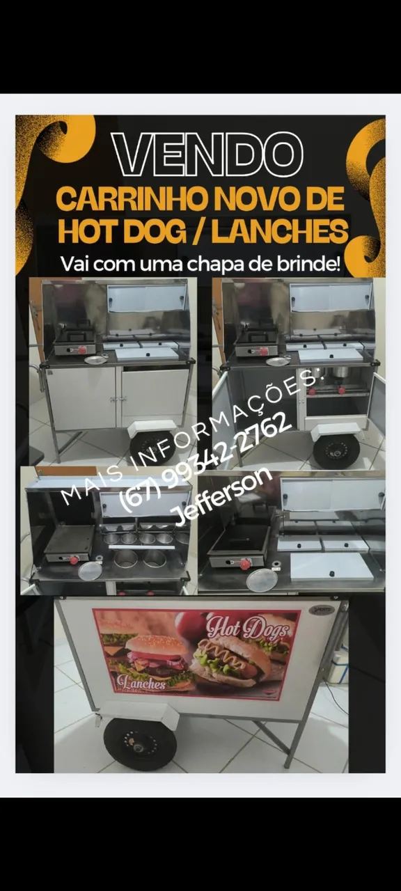 Carrinho de Hot Dog/Lanches Novo