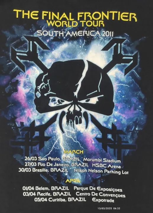 Camiseta Iron Maiden - The Final Frontier World Tour 2001