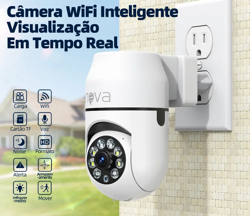 Câmera Wi-Fi Inteligente Nova - Visualização em Tempo Real
