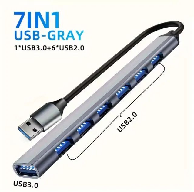 Hub 7 entradas USB 2.0 e 3.0 - Foto 2