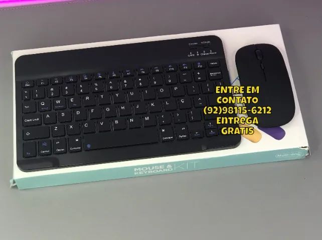 PROMOÇÃO!!! Teclado com mouse bluetooth preto / Entrega Rápida - Foto 4