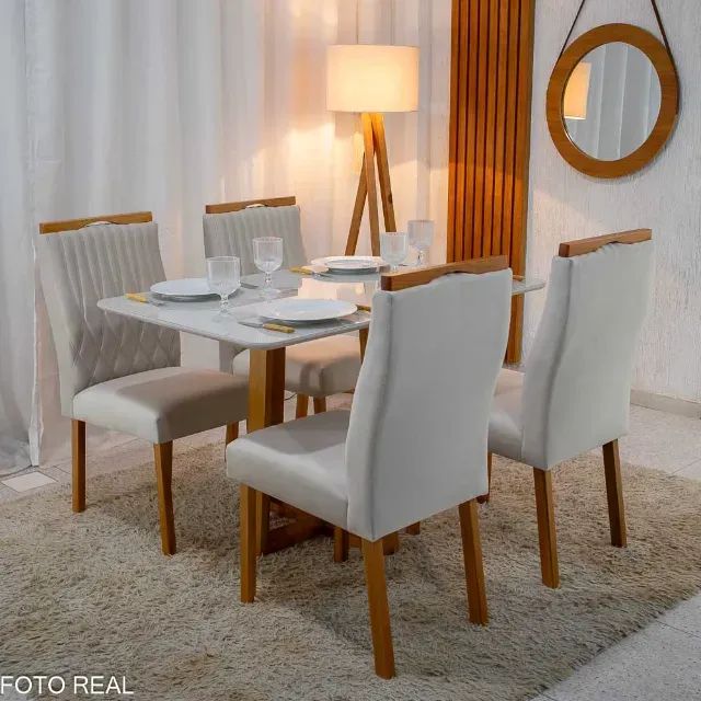 Mesa Jantar Pedro 1,20m  Madeira Maciça  4 Cad Genova   - Produto Novo com Pronta Entrega! - Foto 6