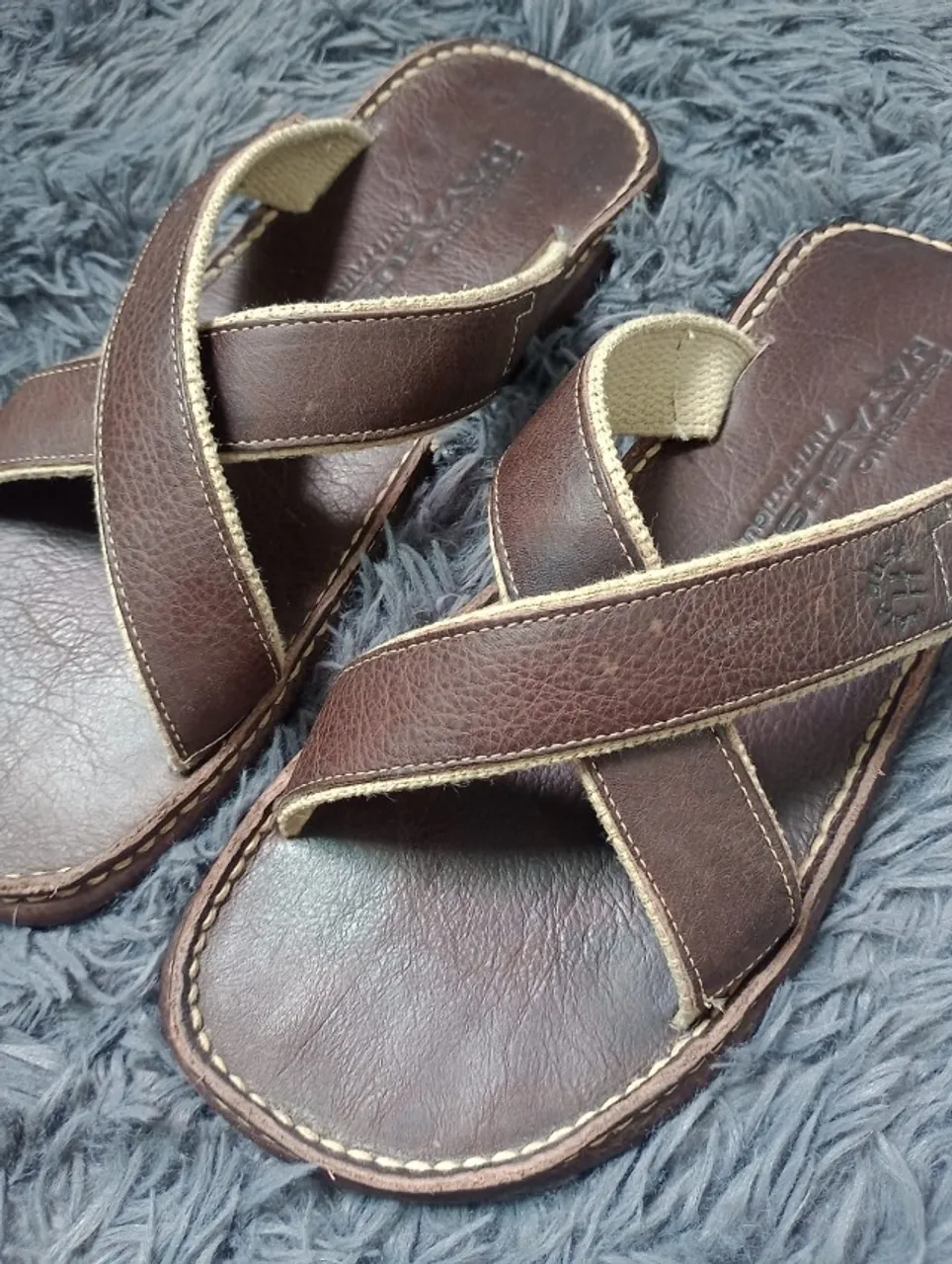 Sandália Chinelo Hayabusa de Couro Marrom