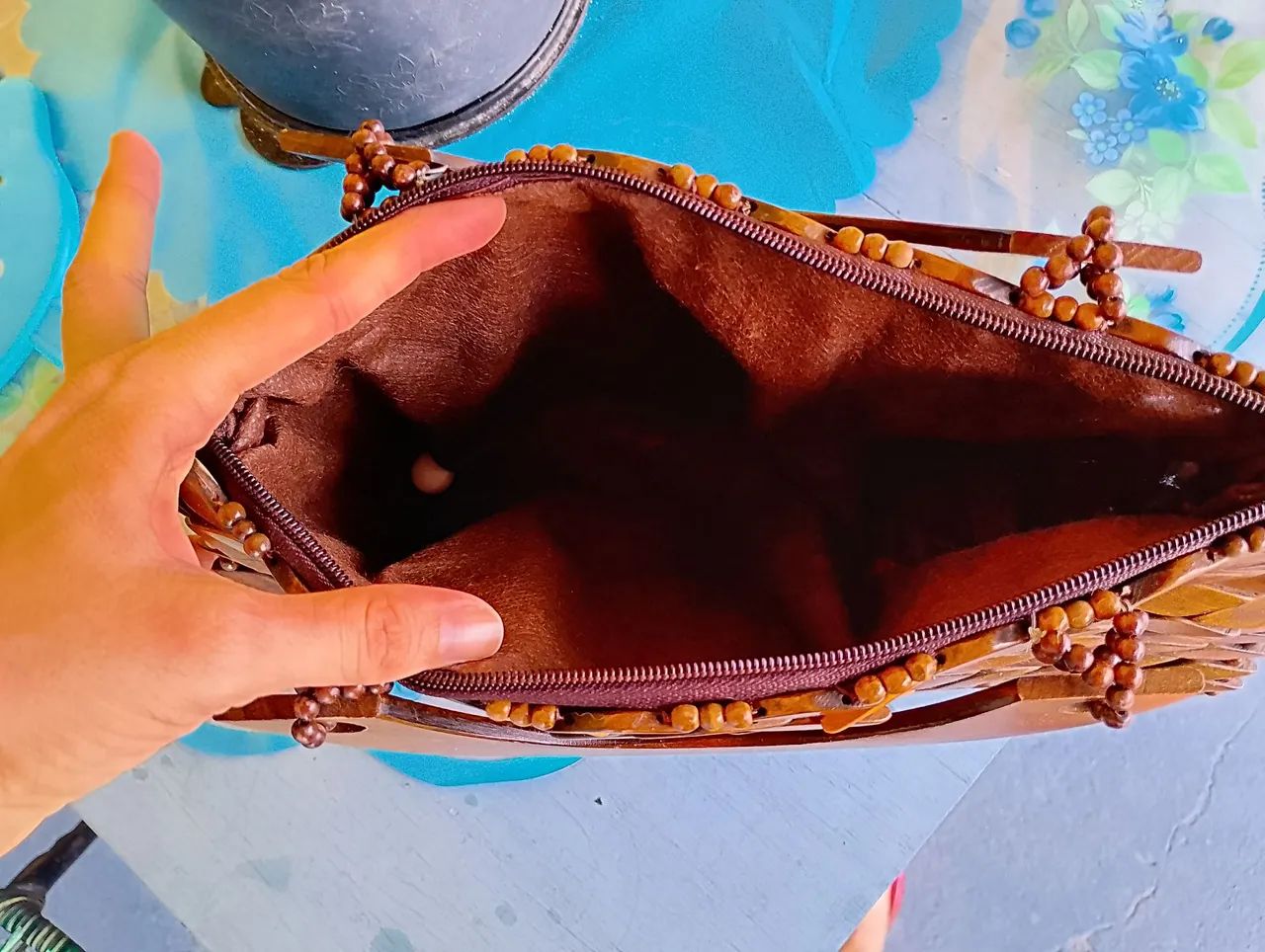 Bolsa de mão em madeira artesanal  - Foto 3