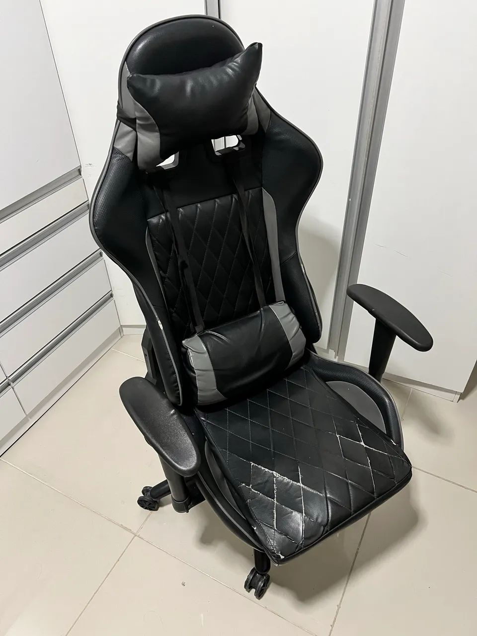 Cadeira Gamer Duty Mobly - Preta e Cinza