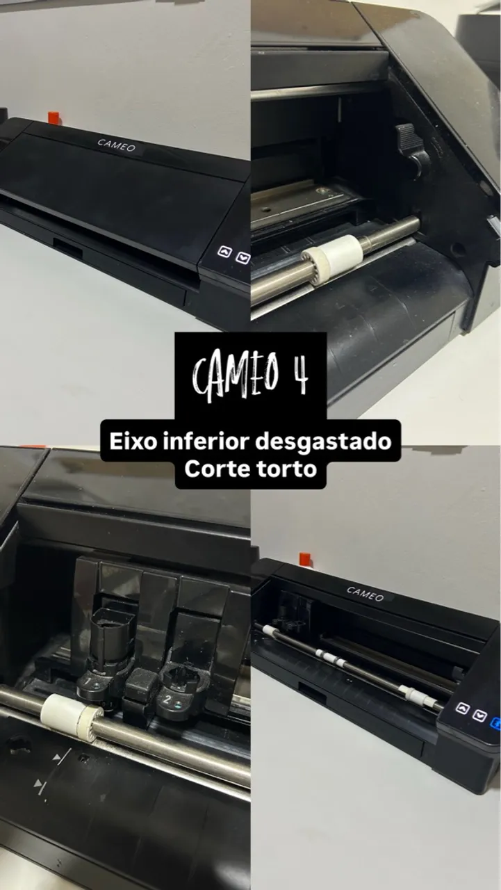 Silhouette cameo 4 plotter de recorte defeito no eixo