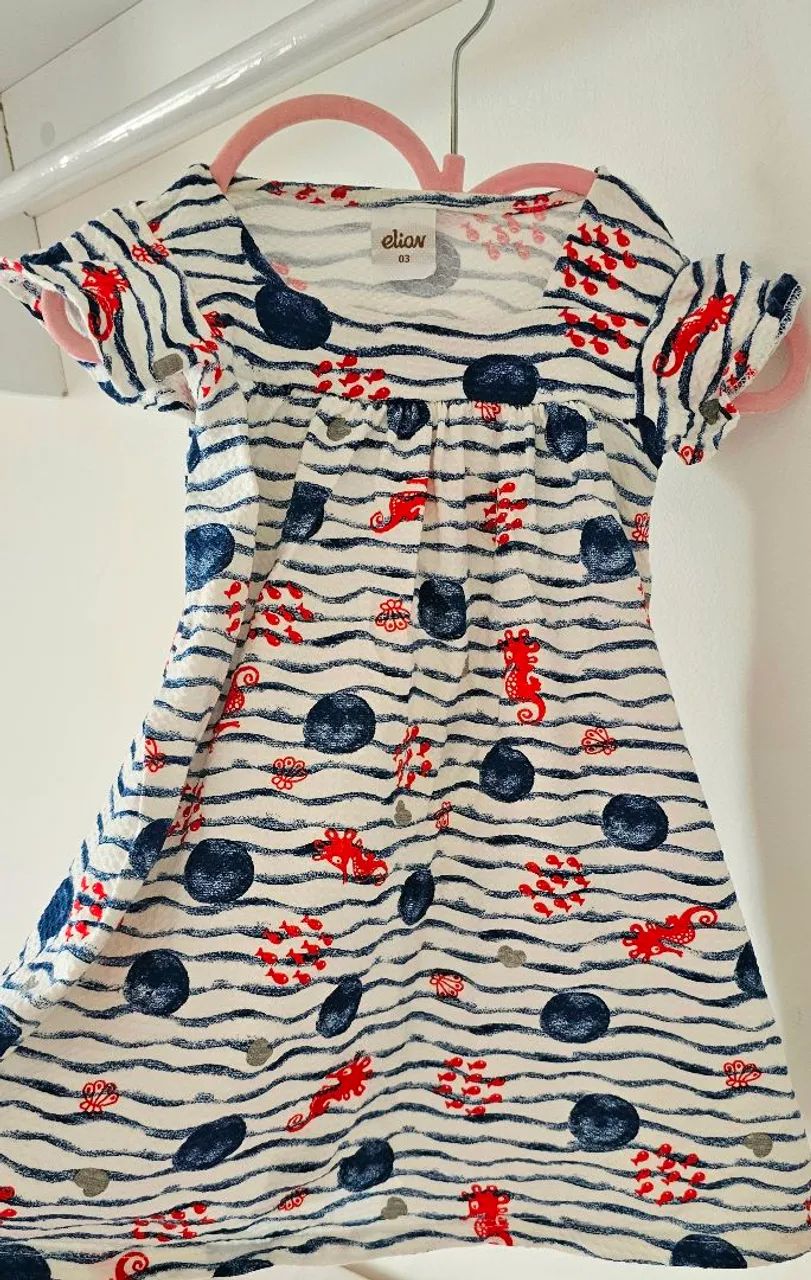 Vestido infantil estampado fundo do mar - Foto 3