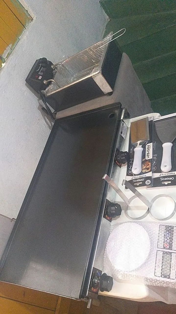 Chapa de Lanche E hambúrguer, Fritadeira elétrica é Utensílios, Novos, faço entrega - Foto 3