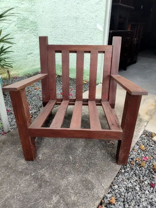 Conjunto Poltrona e Sofá rústicos em madeira nobre 100% restaurados! - Foto 3
