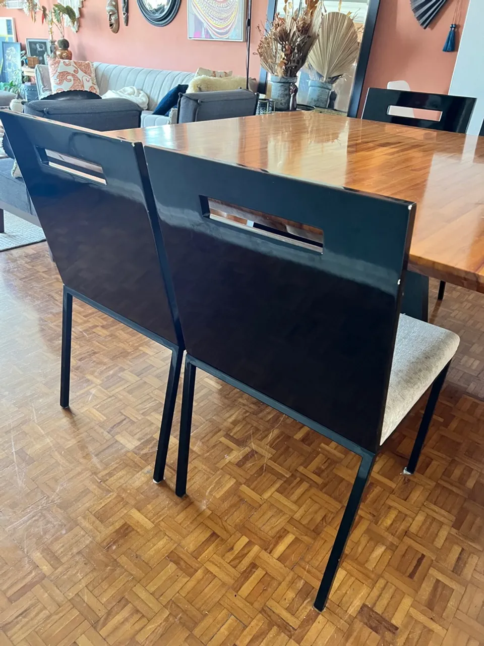 Mesa de jantar modernas com 4 cadeiras design elegante