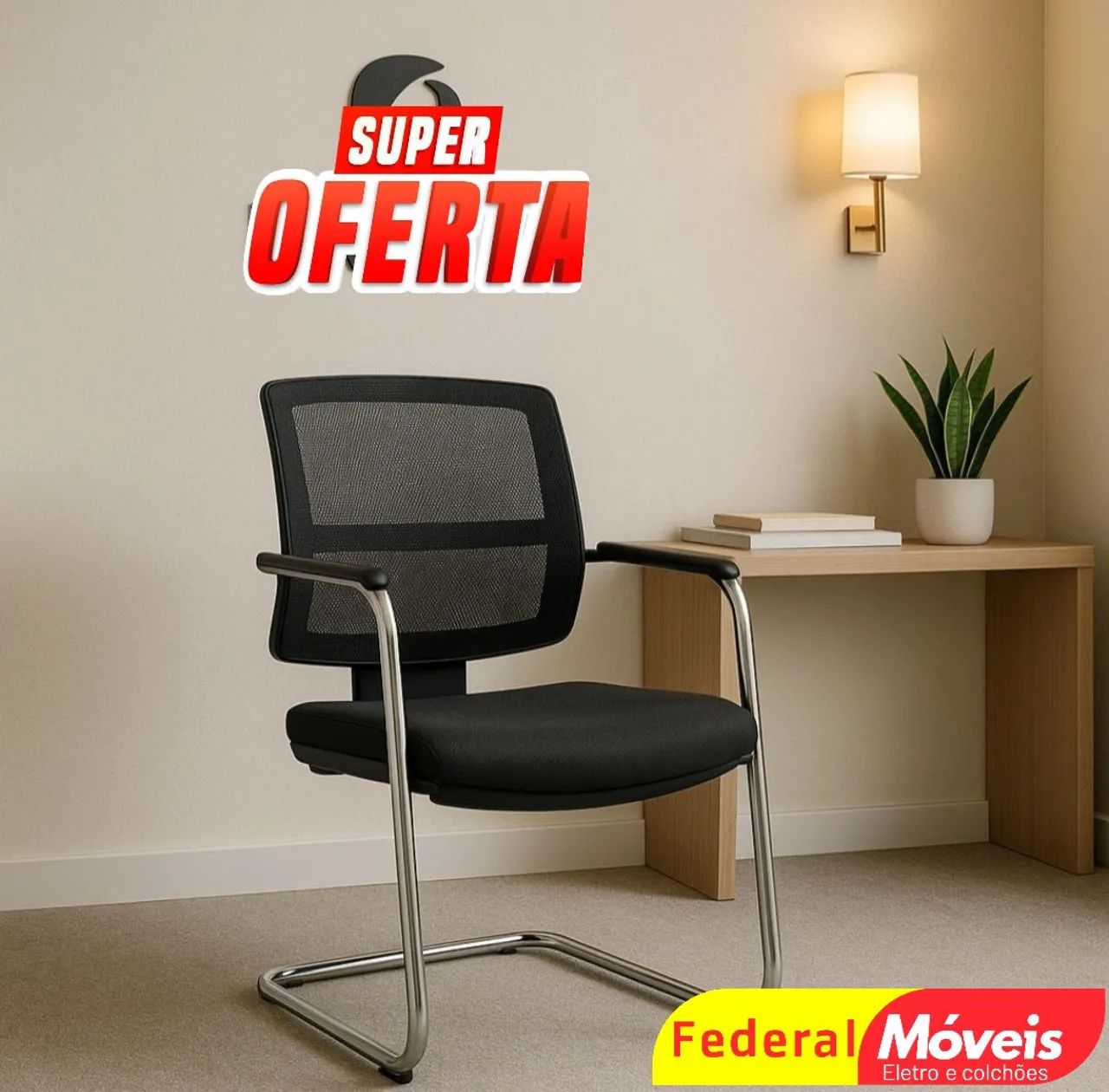 Cadeira Fixa Cromada Executiva - Design moderno e ótima durabilidade!