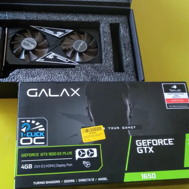 Placa de Vídeo Galax GeForce GTX 1650 EX Plus 4GB