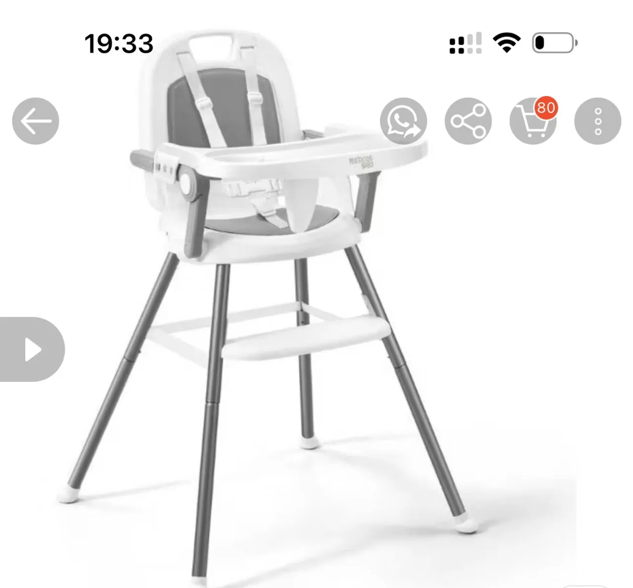 Cadeira de Refeição Infantil Compacta e Segura