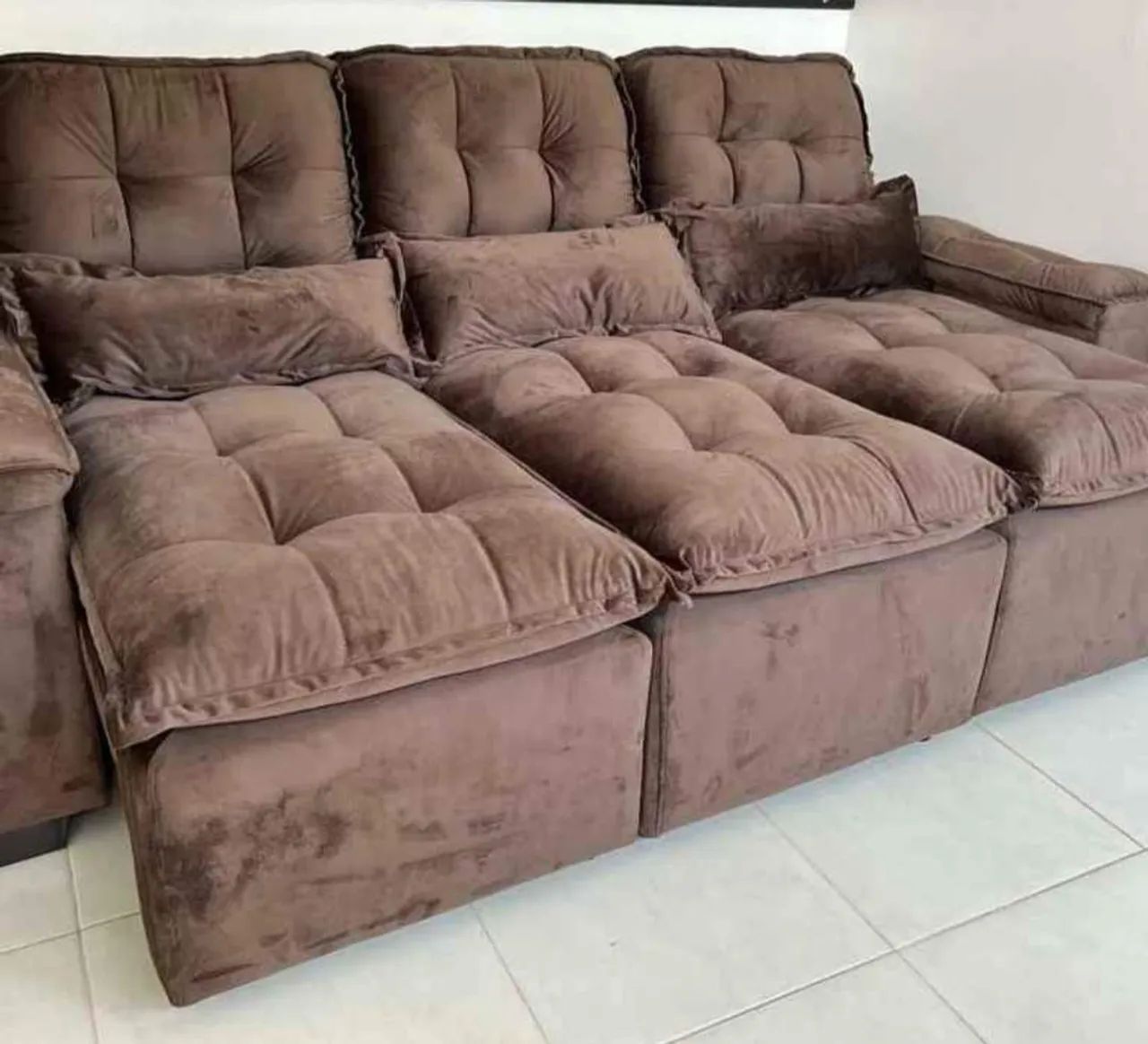 SOFÁ DE LUXO 3 LUGARES RETRÁTIL RECLIN ÁVEL  - Foto 2