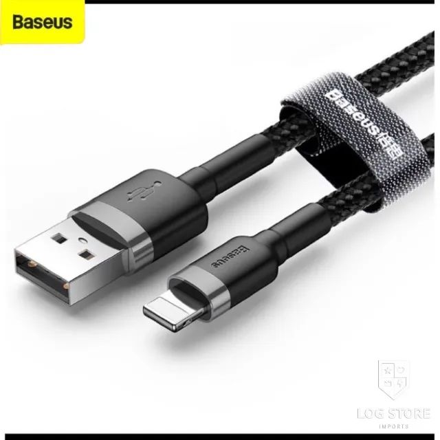 Cabo USB Baseus Para iPhone do 5 ao 14 Carregamento Rápido de 2.4A Dados e Carregamento