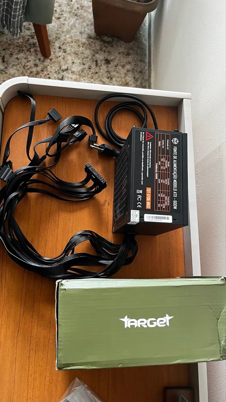 FONTE TGT ENFIELD, 600W, ATX BIVOLT, PRETO, TGT-EFD6-BK01 