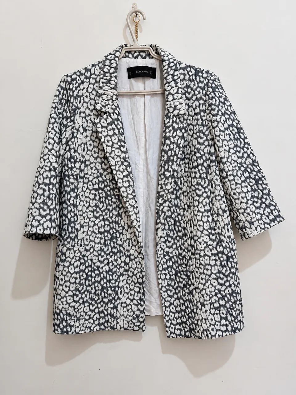 blazer zara estampado feminino m