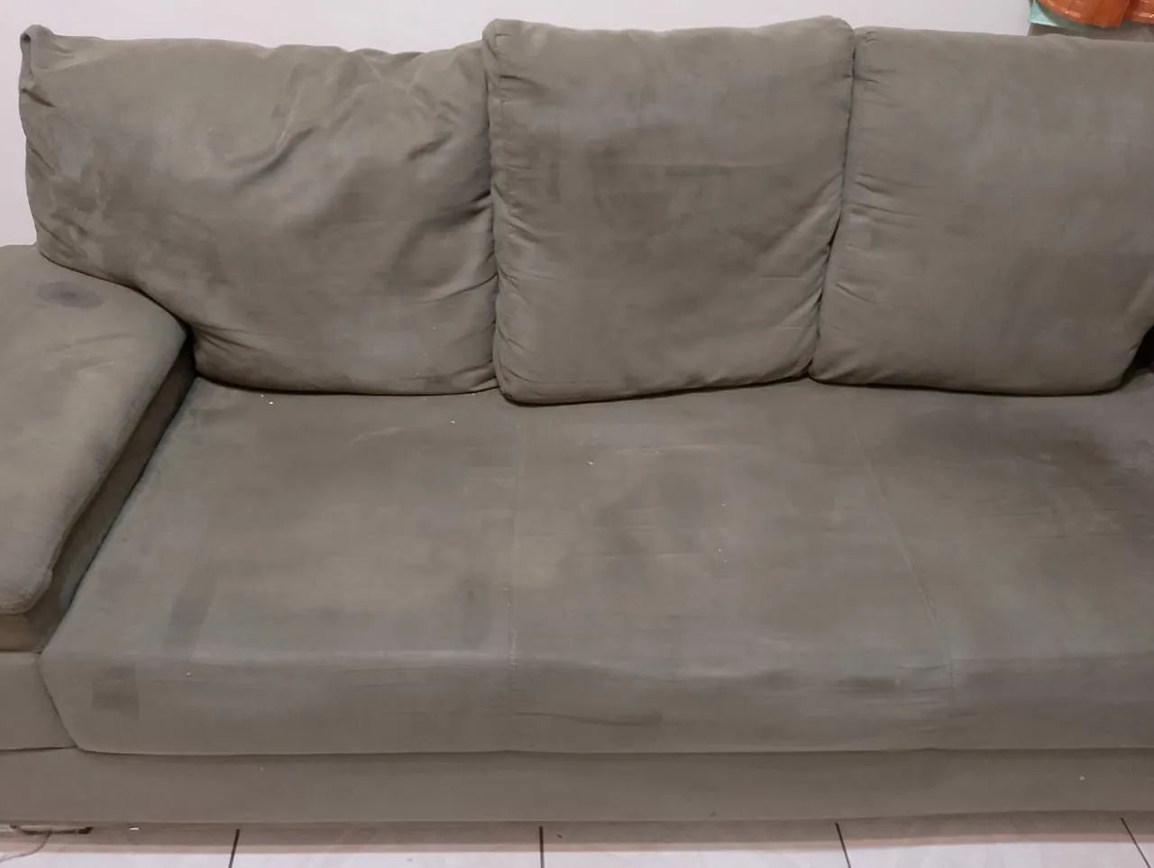 Sofá camurçado - verde