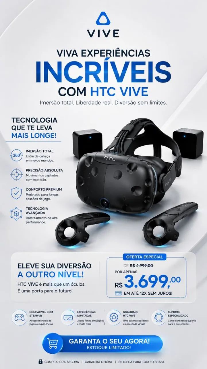 Óculos de Realidade Virtual HTC VIVE  - Foto 3