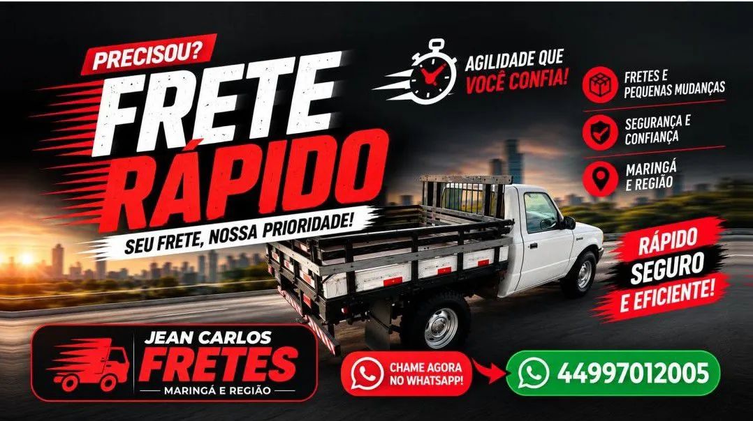 Frete rápido Maringá e região.