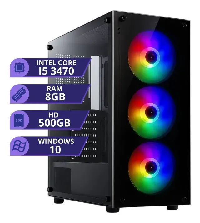 Cpu Pc Gamer Computador Intel I5 3470 Mem 8gb Hd 500gb