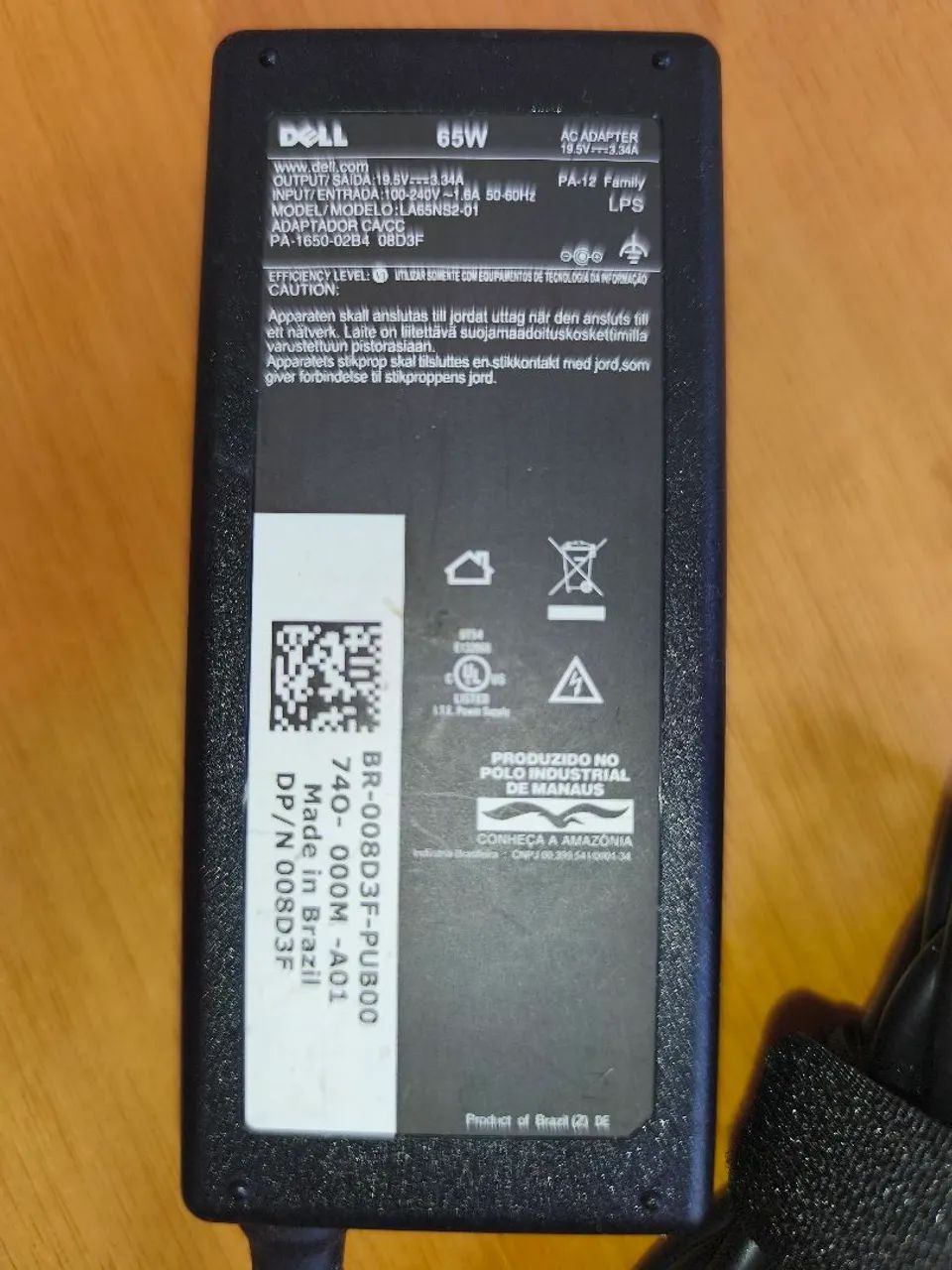 Fonte Dell 65w 19.5v conector fino (Nova) - Foto 3