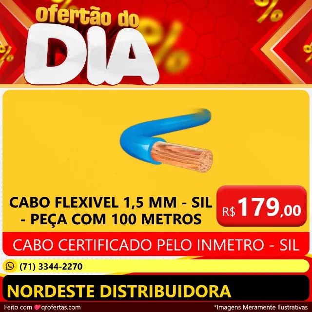 CABO FLEXIVEL SIL 1,5 MM FLEXIVEL - SIL - PEÇA COM 100 METROS -CERTIFICADOS PELO INMETRO  - Foto 2