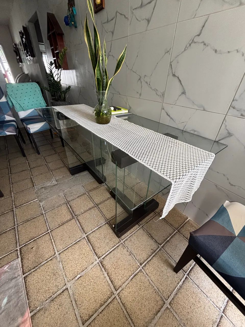 Tampo de mesa com vidro sem cadeiras  - Foto 3