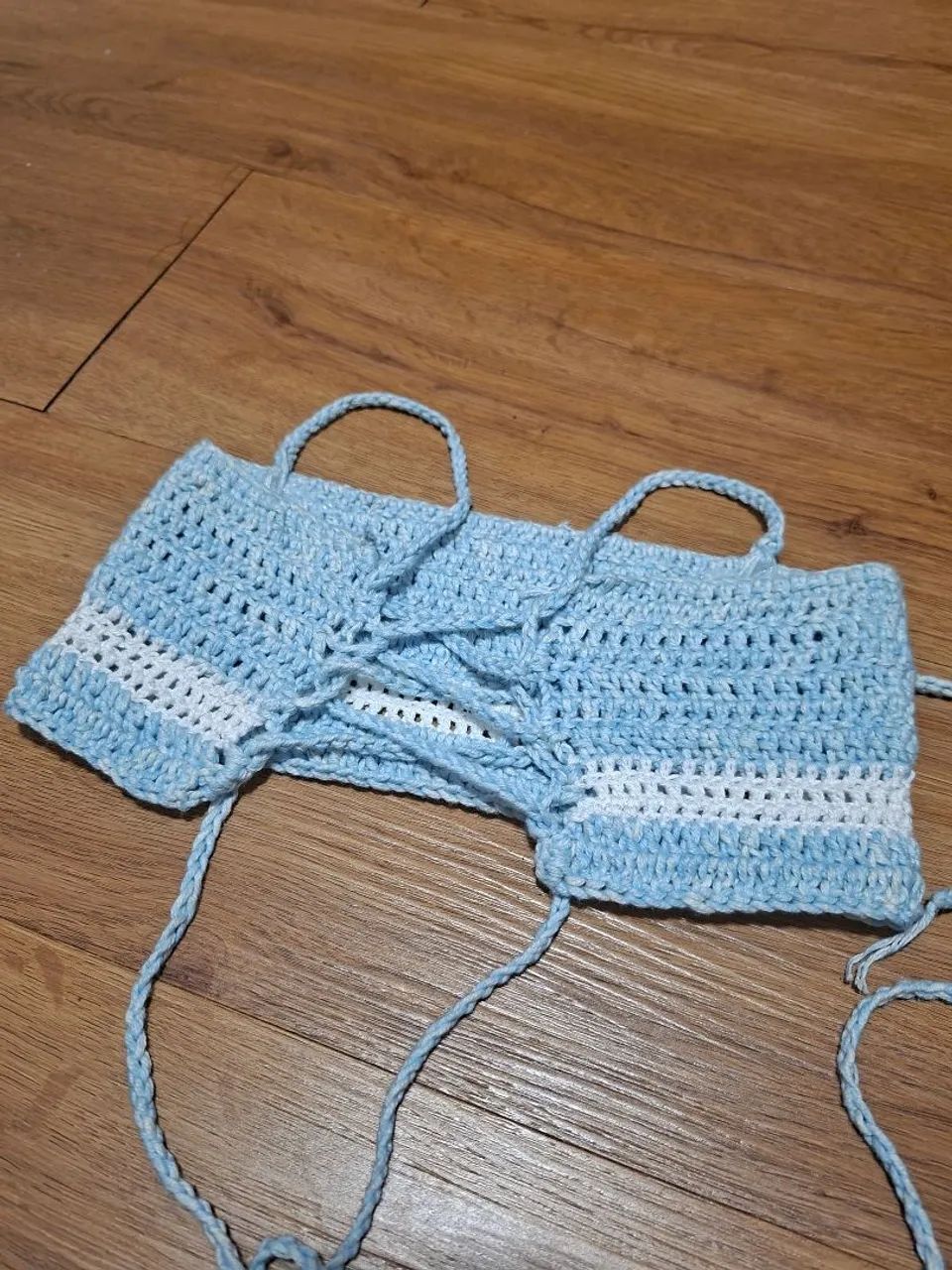 Cropped azul de croche  - Foto 2