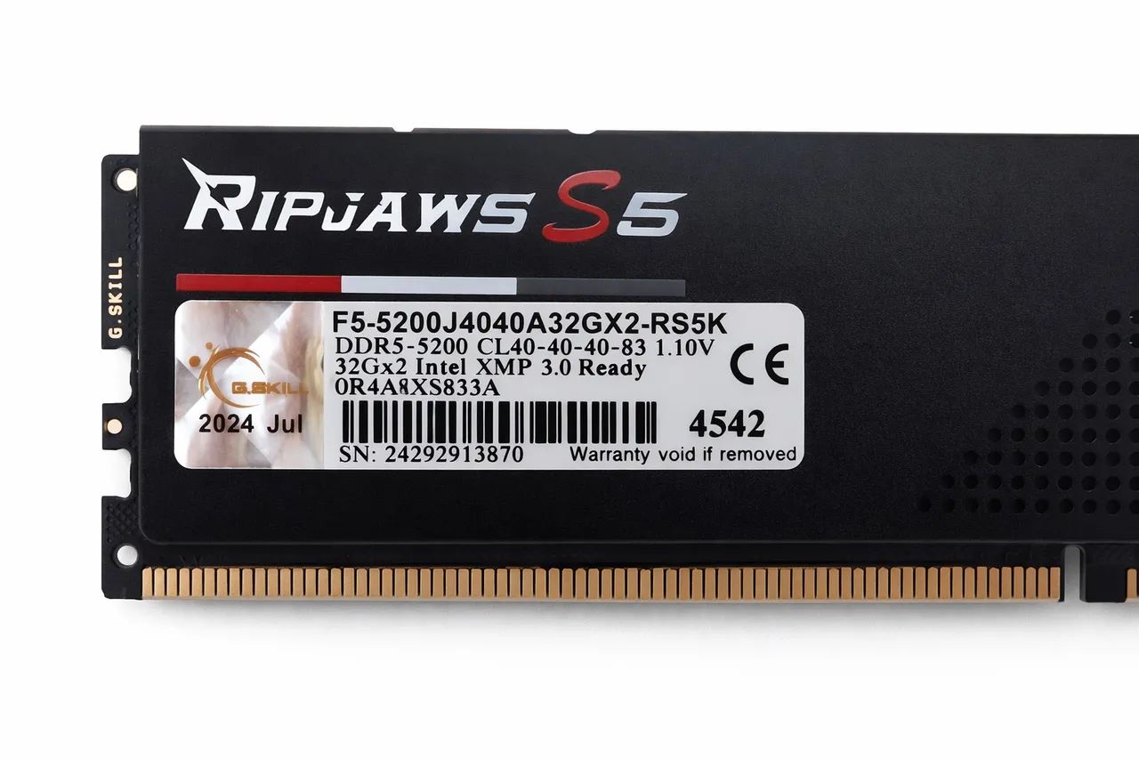 Memória DDR5 5200mhz G.Skill Ripjaws S5 64GB (2x32GB)  - Foto 3