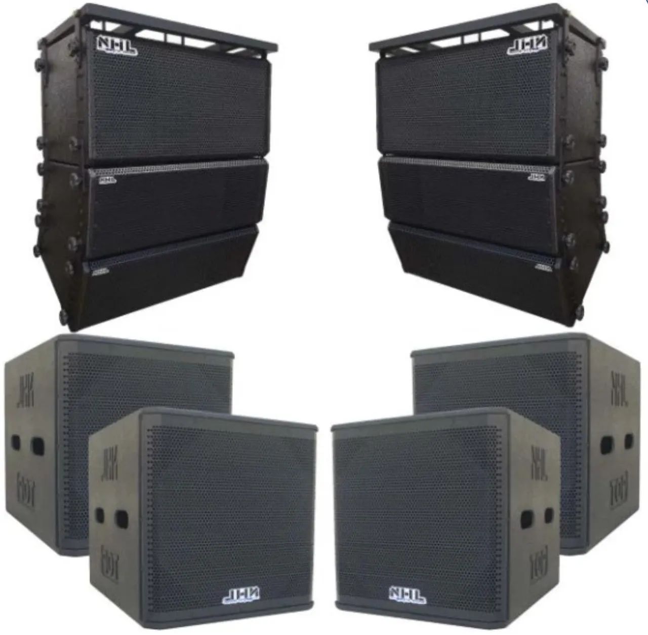 Kit Ativo (Line Array 2x12"/2x8" + Sub 18") 10 Cxs 9600w LA9610 (Comp Naval)