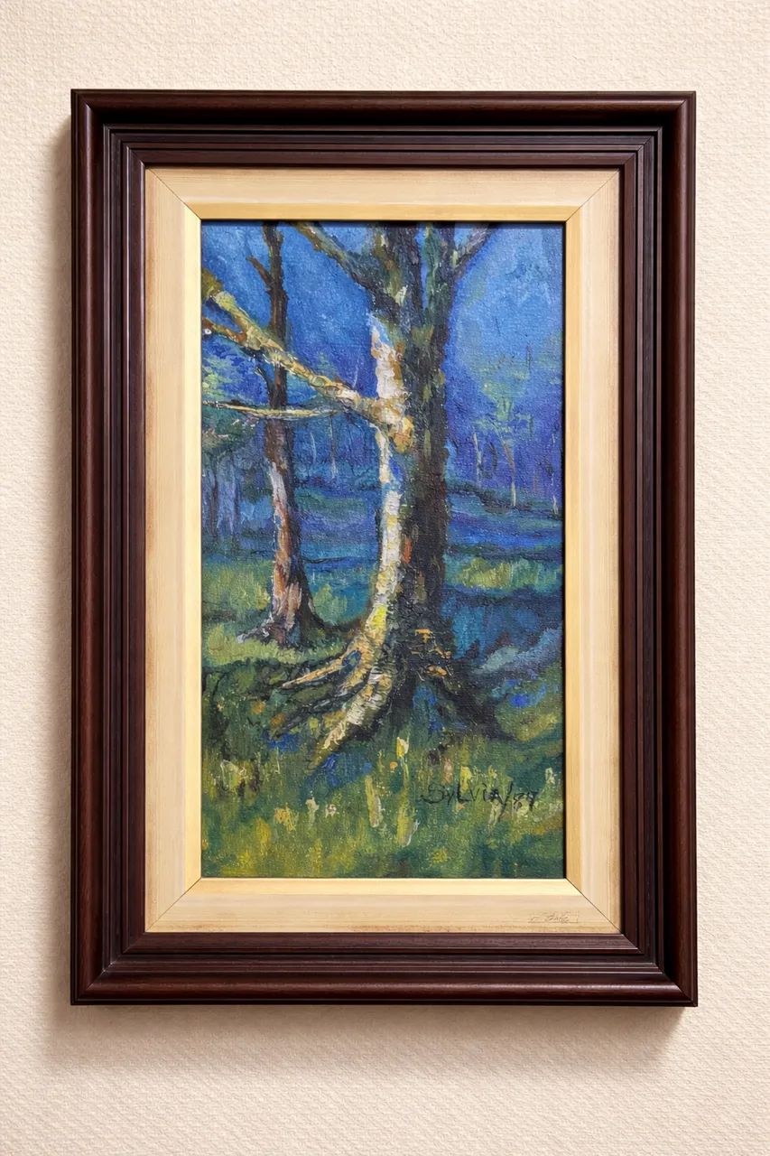 Quadro óleo sobre tela com moldura - 30x20cm