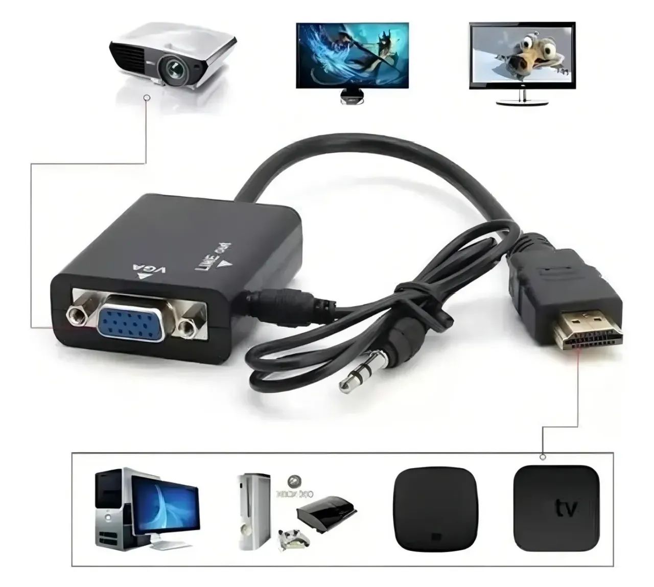 Cabo Conversor Hdmi Para Vga  - Foto 4