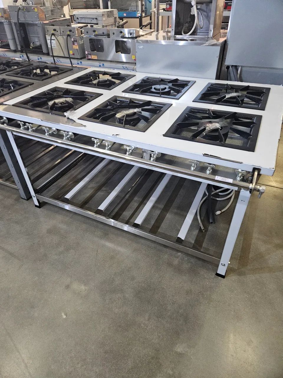 fogão inox industrial 6 bocas 40x40 - novo