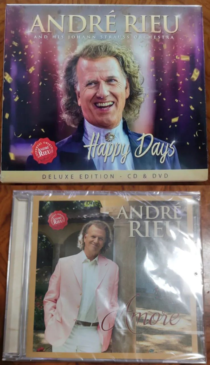 2 CDs Andre Rieu Amore e Happy Days mais DVD bônus lacrados