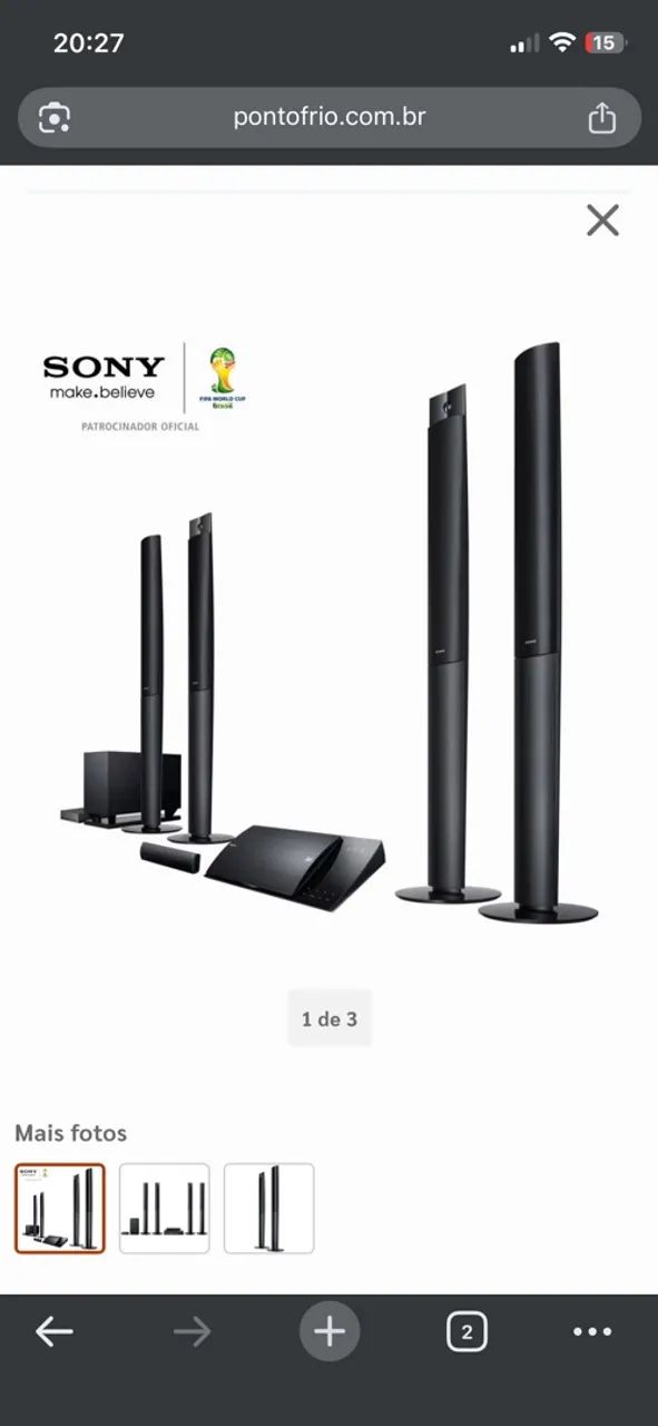 Home Theater Sony - completo e funcionando - Foto 2