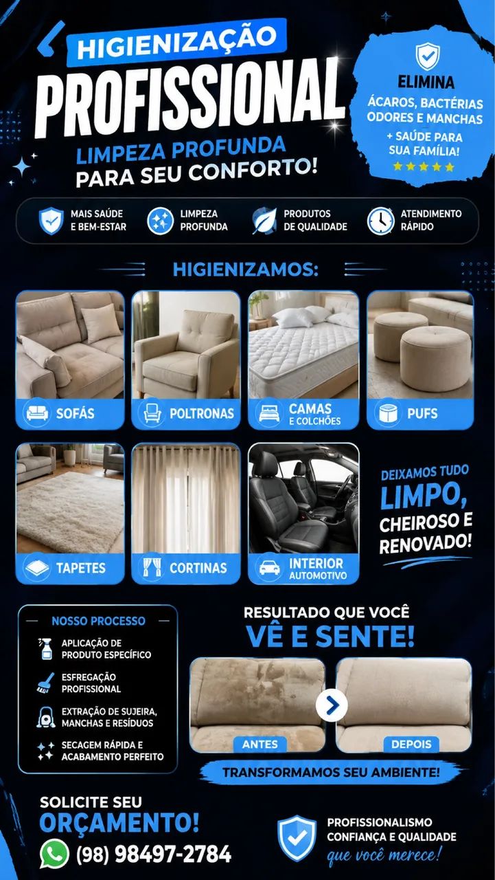 HIGIENIZAÇÃO DE ESTOFADOS 