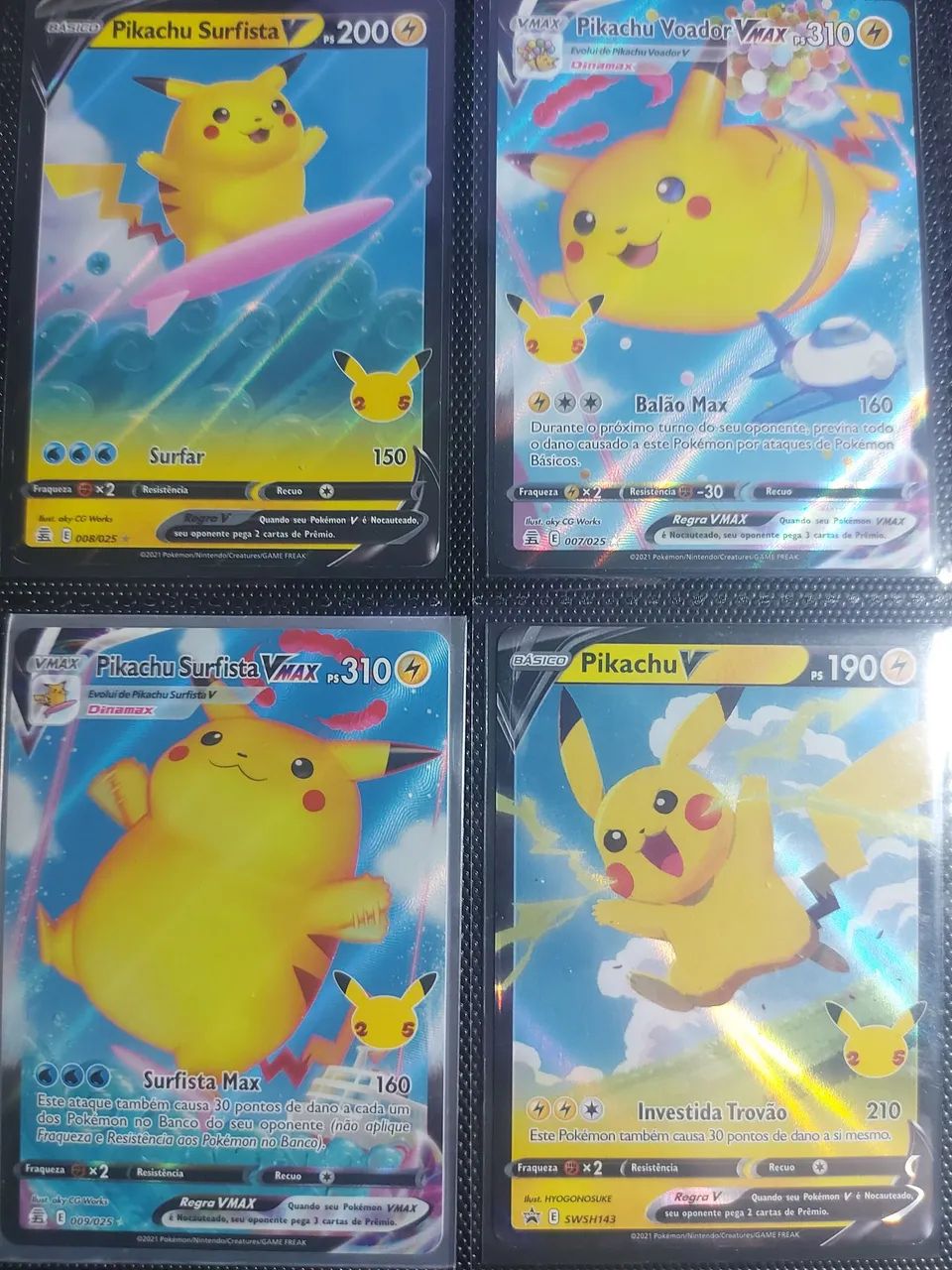 Coleção de Cartas Pokémon Pikachu Cartas Super Raras - Foto 5