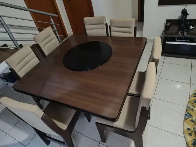 mesa de jantar quadrada com oito cadeiras - Foto 2