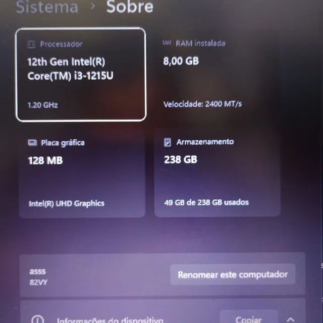 Notebook lenovo i3 12th com 8 de ram (rapido) - Foto 4