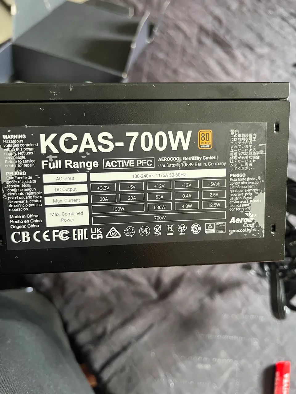Fonte pra pc kcas-700w, funcionando perfeitamente 